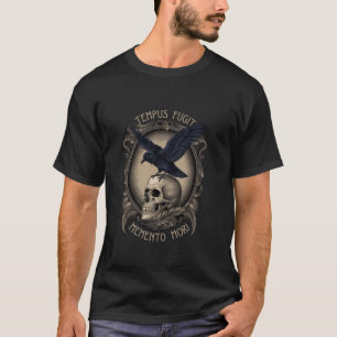 Memento Mori Leven Raaf Tempus Fugit Donkere Gotie T-shirt