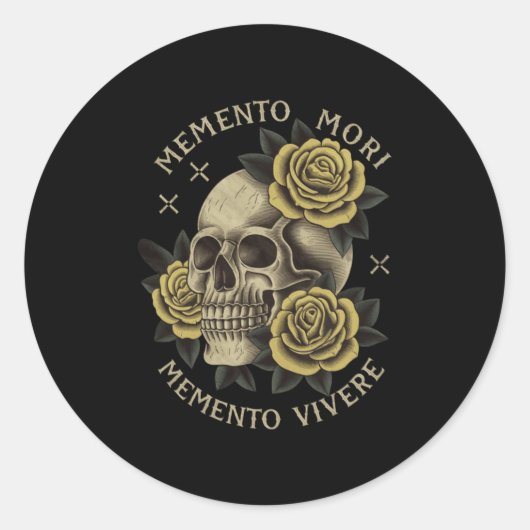 Memento Mori Memento Vivere _ Filosofie & amp; Lat Ronde Sticker (Voorkant)