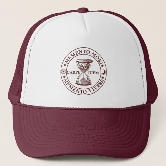 Memento mori memento vivere trucker pet (Voorkant)
