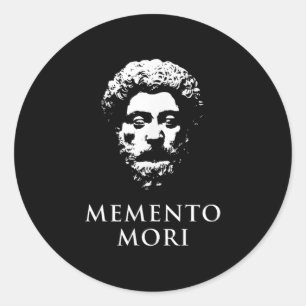 Memento Mori met Marcus Aurelius Head Ronde Sticker