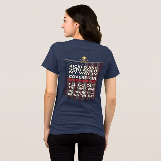 Memento Mori 🫡🪖 Onthoud dat je moet sterven + Vl Tri-Blend Shirt (Achterkant volledig)