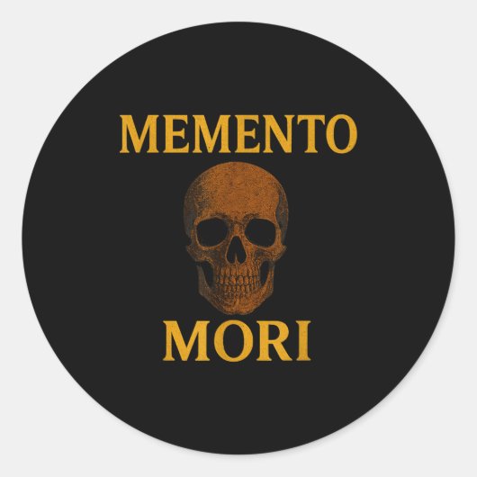 Memento Mori Philosophy Stoicism Quote Ronde Sticker (Voorkant)