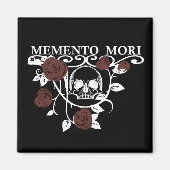 Memento mori rode rozen magneet (Voorkant)