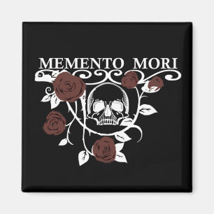 Memento mori rode rozen magneet