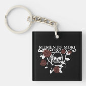 Memento mori rode rozen sleutelhanger (voorkant)
