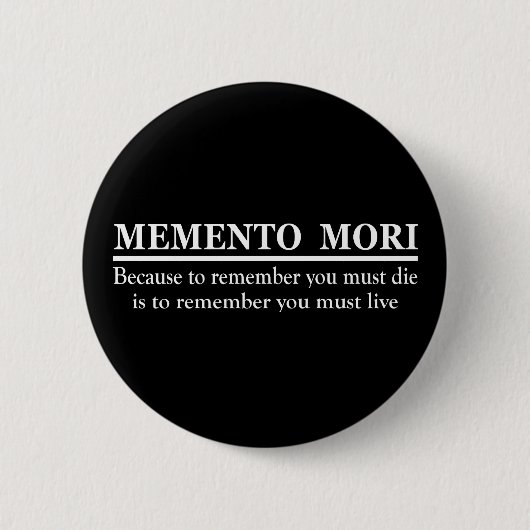 Memento mori ronde button 5,7 cm (Voorkant)