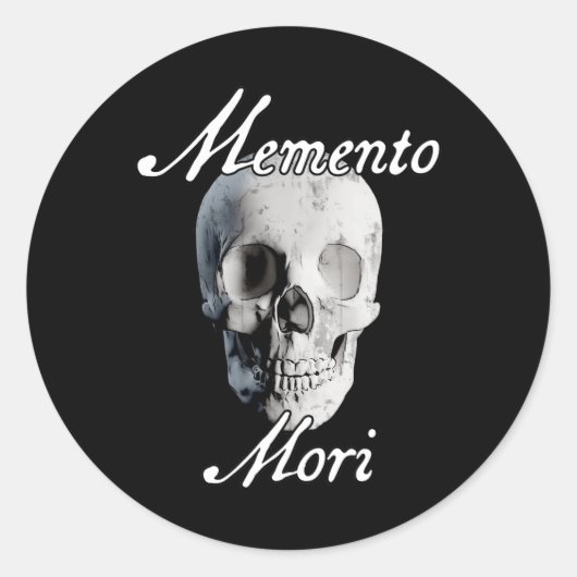 Memento Mori Ronde Sticker (Voorkant)