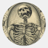 Memento Mori Ronde Sticker (Voorkant)