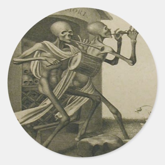 Memento Mori Ronde Sticker (Voorkant)