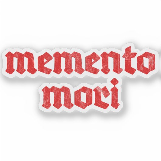 Memento Mori ( rood) Sticker (Voorkant)