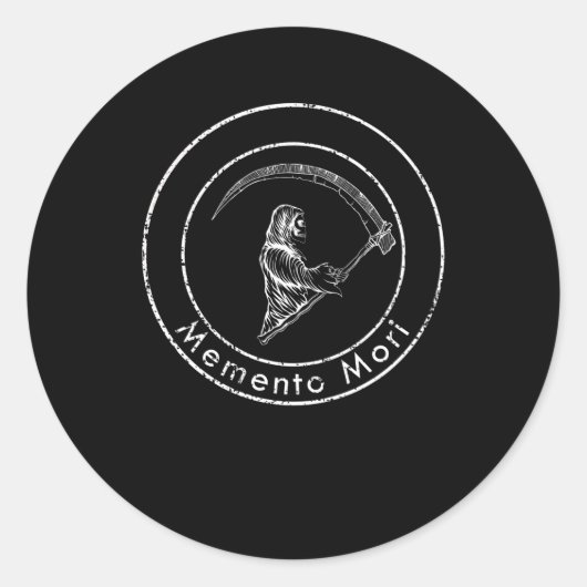 Memento Mori Saying Latin Wisdom Philosophy Ronde Sticker (Voorkant)