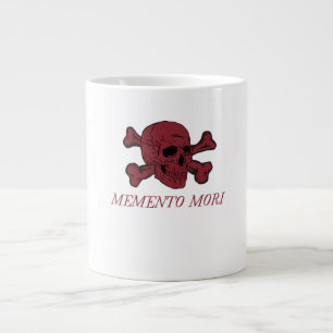 Memento Mori scharlakenrode doodshoofd en gekruist Grote Koffiekop