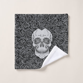 Memento Mori! Schedel en Rozen, hand getekend Bad Handdoek
