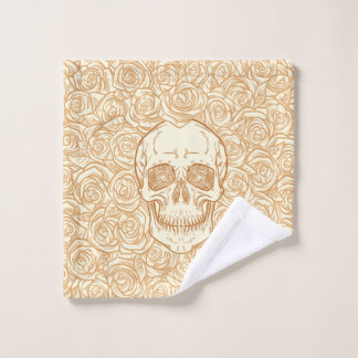 Memento Mori! Schedel en Rozen, hand getekend Bad Handdoek