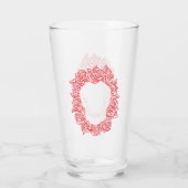 Memento Mori! Schedel en Rozen, hand getekend Glas (Achterkant)