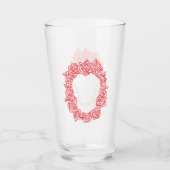 Memento Mori! Schedel en Rozen, hand getekend Glas (Voorkant)