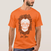Memento Mori! Schedel en Rozen, hand getekend T-shirt (Voorkant)