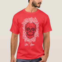 Memento Mori! Schedel en Rozen, hand getekend T-shirt