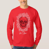 Memento Mori! Schedel en Rozen, hand getekend T-shirt (Voorkant)