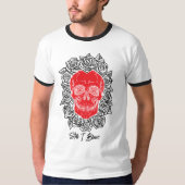 Memento Mori! Schedel en Rozen, hand getekend T-shirt (Voorkant)