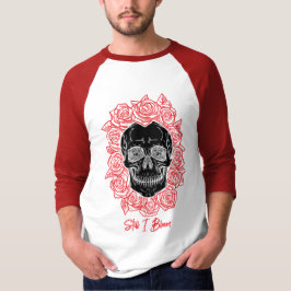 Memento Mori! Schedel en Rozen, hand getekend T-shirt