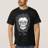 Memento Mori! Schedel en Rozen, hand getekend T-shirt (Voorkant)