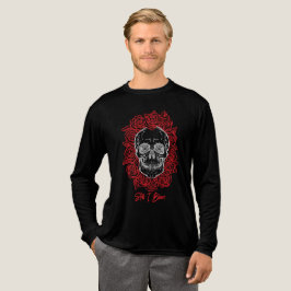 Memento Mori! Schedel en Rozen, hand getekend Tri-Blend Shirt