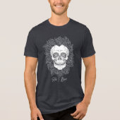 Memento Mori! Schedel en Rozen, hand getekend Tri-Blend Shirt (Voorkant)