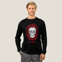 Memento Mori! Schedel en Rozen, hand getekend Tri-Blend Shirt