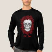 Memento Mori! Schedel en Rozen, hand getekend Tri-Blend Shirt (Voorkant volledig)