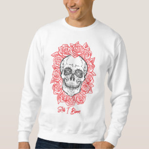 Memento Mori! Schedel en Rozen, hand getekend Trui