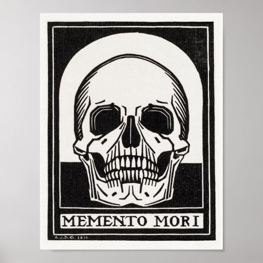 Memento Mori Schedel Kunst Poster (Voorkant)