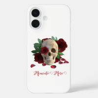 Memento Mori. Schedel met rode rozen