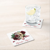 Memento Mori. Schedel met rode rozen Kartonnen Onderzetters (Insitu)