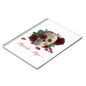 Memento Mori. Schedel met rode rozen Notitieboek (Linkerzijde)