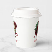 Memento Mori. Schedel met rode rozen Papieren Bekers (Rechts)