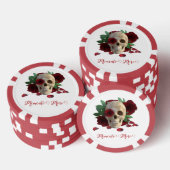Memento Mori. Schedel met rode rozen Poker Chips (Opstapeling)