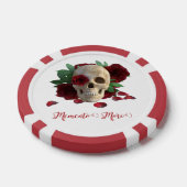 Memento Mori. Schedel met rode rozen Poker Chips (Enkel)