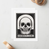 Memento Mori Schedel Notitiekaartje (Voorkant / Achterkant in situ)