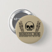 Memento mori schedel ronde button 5,7 cm (Voorkant /achterkant)