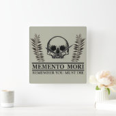 Memento mori schedel vierkante klok (Huis)