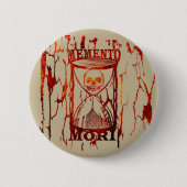 Memento mori schedel zandloper ronde button 5,7 cm (Voorkant)