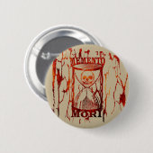 Memento mori schedel zandloper ronde button 5,7 cm (Voorkant /achterkant)
