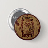 Memento mori schedel zandloper ronde button 5,7 cm (Voorkant /achterkant)