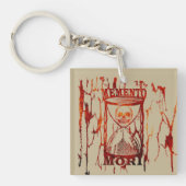 Memento mori schedel zandloper sleutelhanger (voorkant)