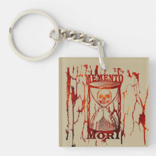 Memento mori schedel zandloper sleutelhanger