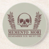 Memento mori schedel zandsteen onderzetter (Voorkant)