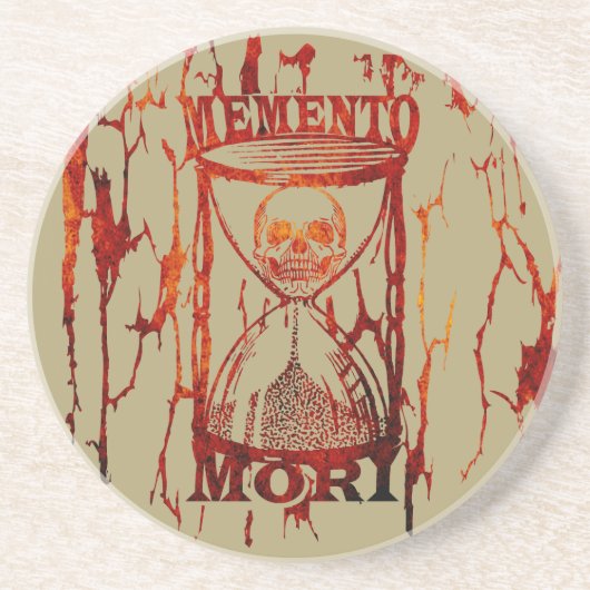 Memento mori schedel zandsteen onderzetter (Voorkant)