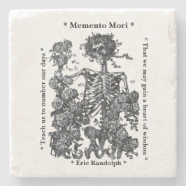Memento Mori Skelet Rozen Gepersonaliseerd Stenen Onderzetter