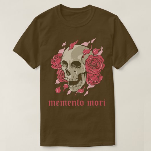 Memento Mori Skeleton  rose Remember You Die philo T-shirt (Design voorkant)